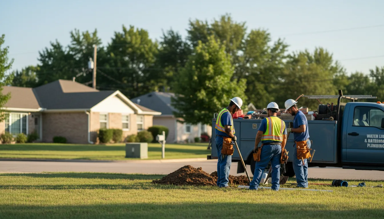 Residential water line and bathroom plumbing service in Linden, IA